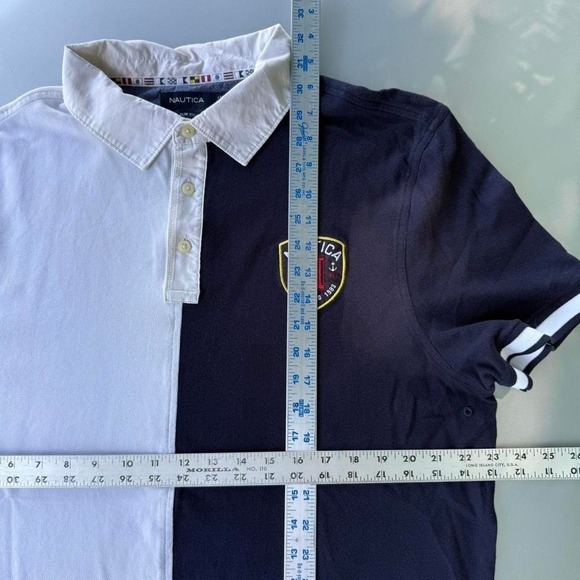 Nautica polo shirt in white and navy - Picture 6 of 8